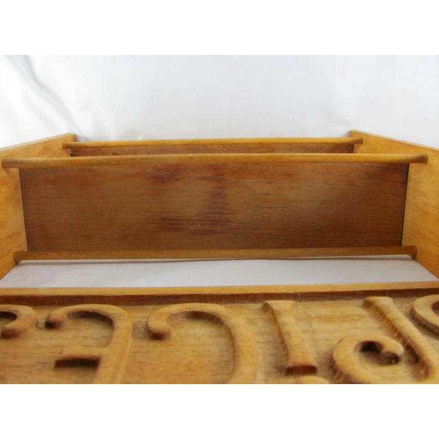 Tan 15-3/4" Mid Century Era Industries Evelyn Ackerman Carved Wood Spice Jar Rack For Sale - Image 8 of 12