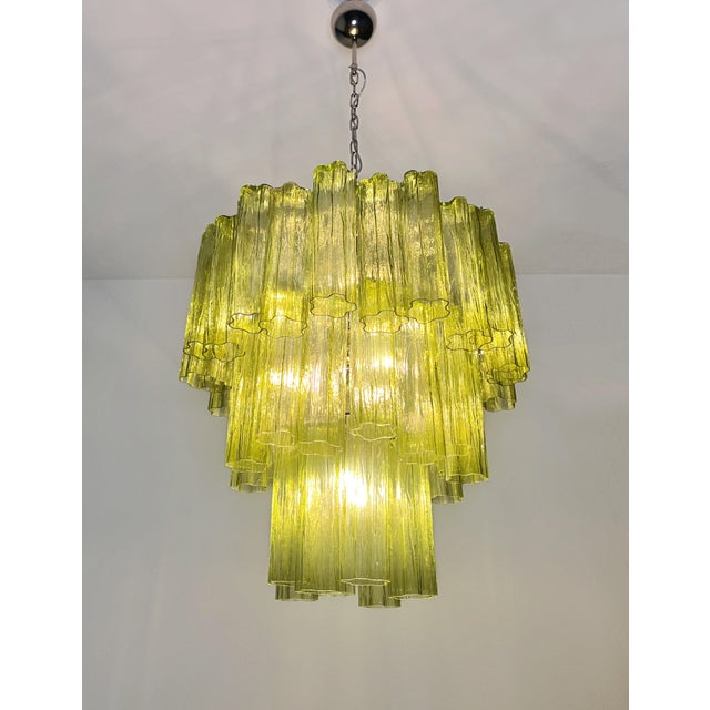 Mid-Century Modern Murano Glass Three-Tier Tube Chandelier, 1990s For Sale - Image 12 of 15