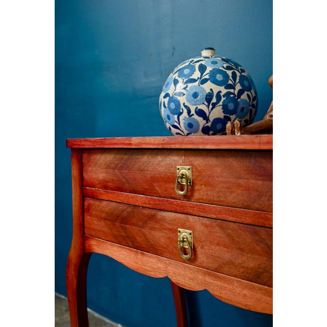 Louis XV Style Mahogany Console Table with Cabriole Legs, 1950s For Sale - Image 4 of 18