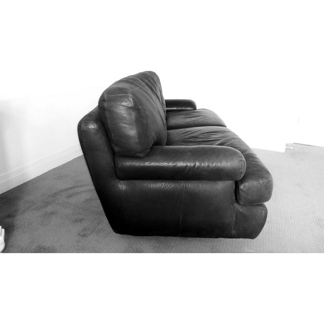 Thomasville Black Leather Sofa Chairish
