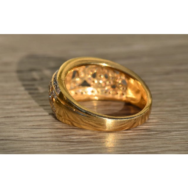 Contemporary The Cardea: Ladies 14K Gold and Diamond Statement Band For Sale - Image 3 of 7
