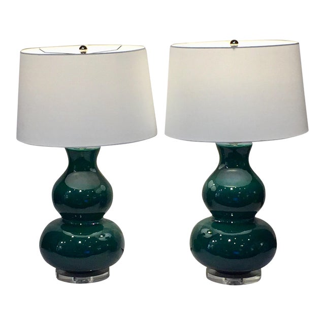 Emerald Green Table Lamps a Pair Chairish