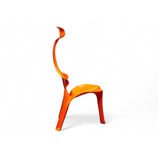 Plastic Vintage Pop-Art Floris Chair in Orange Polyester by Günter Beltzig, Germany, 1967 For Sale - Image 7 of 10