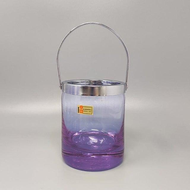 Mid-Century Modern Ice Bucket with Glasses from Ivat, Italy, Set of 5 For Sale - Image 3 of 13