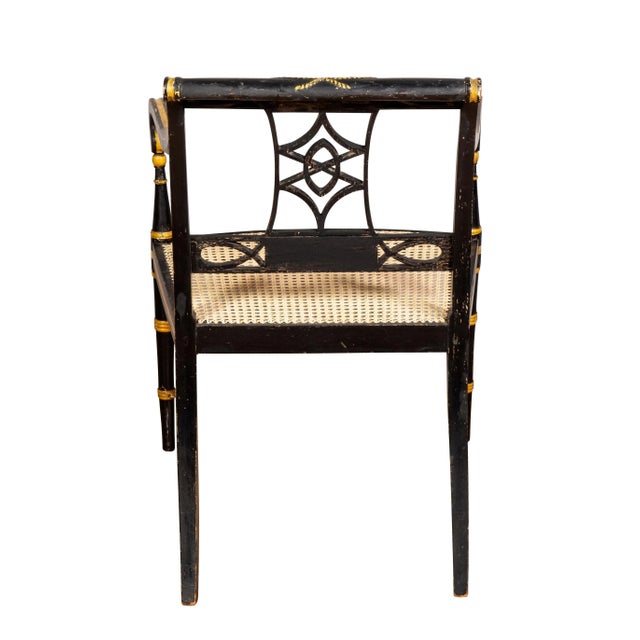 Wood Regency Ebonized and Parcel Gilt Armchairs - Set of 4 For Sale - Image 7 of 9