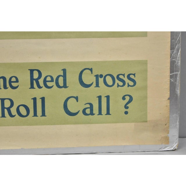 Original Vintage 1918 Wwi Harrison Fisher Poster Red Cross Christmas Roll Call For Sale - Image 11 of 16