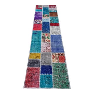 Faded Vintage Turkish Runner Rug For Sale