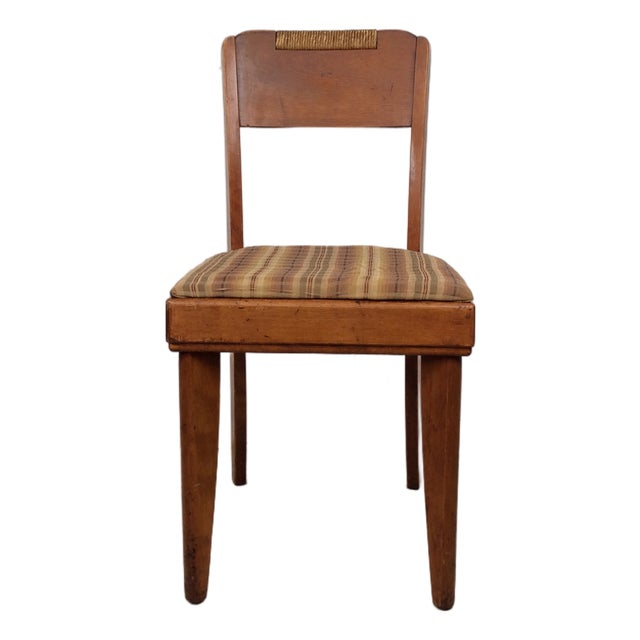 Mid Century Modern Side Chair With Cane Accent by Heywood Wakefield For Sale