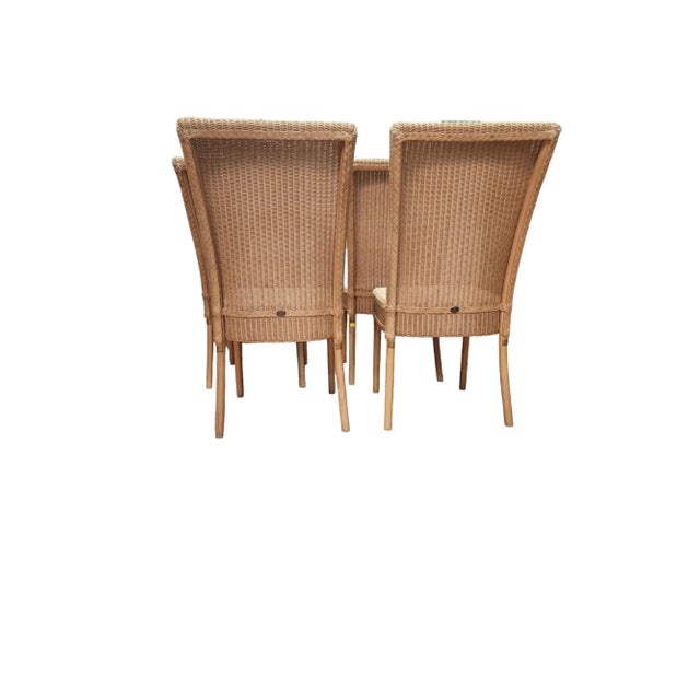 Mid-Century Modern Mid-Century Modern English Lloyd Loom Wicker Dining Chairs - Set of 4 For Sale - Image 3 of 4