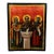 Antique Greek Eastern Orthodox Religious Painted Icon Egg Tempera 3 Saints 1780 For Sale