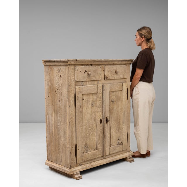 19th Century German Oak Buffet With Two Drawers For Sale - Image 9 of 18