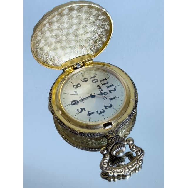 Vintage Mid-20th Century Equestrian Style Brigade Brass PocketWatch For Sale - Image 10 of 12