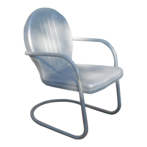 1940 American Mid Century Modern Shott Balcrank Steel Metal Cantilever Lawn Chair
