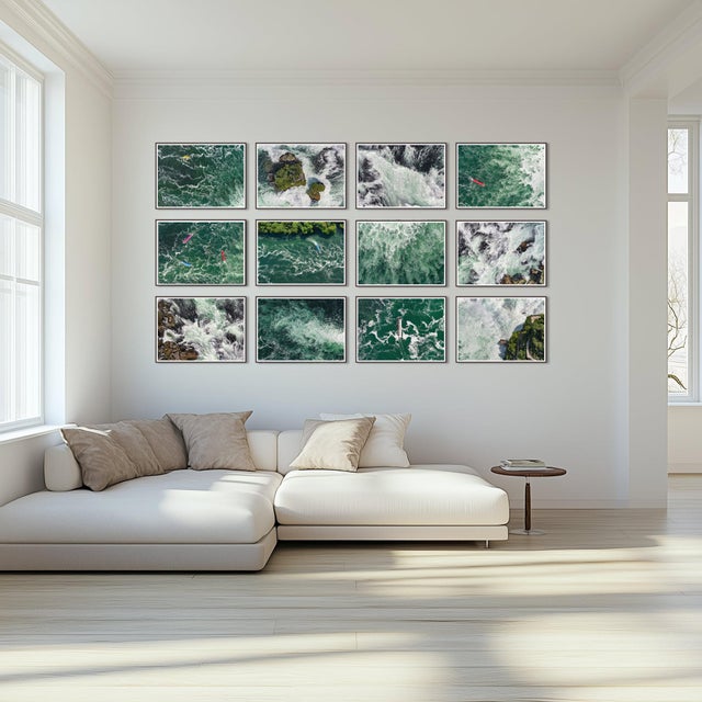 Contemporary Set of 12 Prints of the Aerial Views Rhine Fall Series, Limited Edition Photographs by Bernhard Lang For Sale - Image 3 of 8