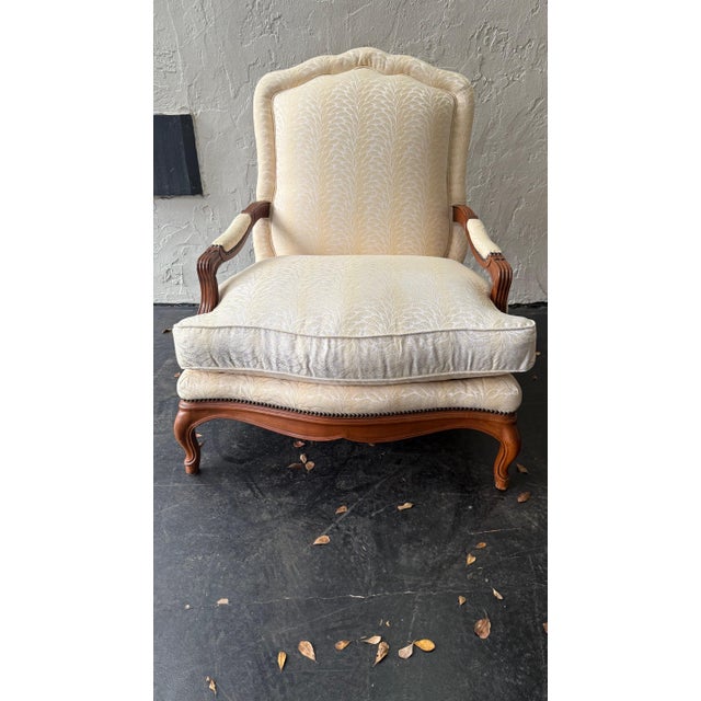 1990s 1990s Baker Furniture French Provincial Louis XV Oversized Fauteuil Chairs For Sale - Image 5 of 12