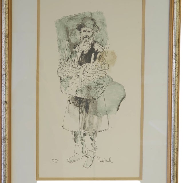 He stands still, that quiet vendor of city corners—arms full of breaded burden, face carved in weathered ink. Shepard does...