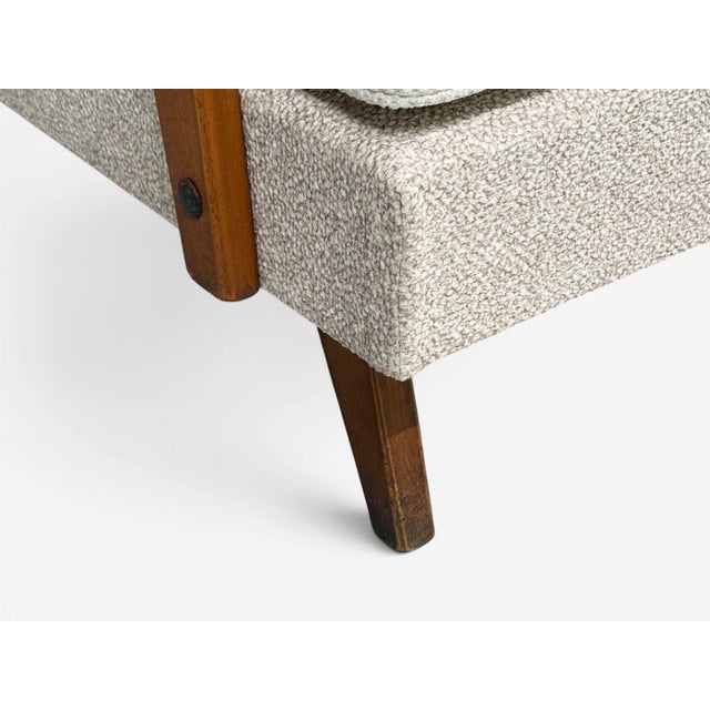 Peter Hvidt & Orla Mølgaard-Nielsen Style, Settee, Cream Boucle, Denmark, 1960s For Sale - Image 9 of 10
