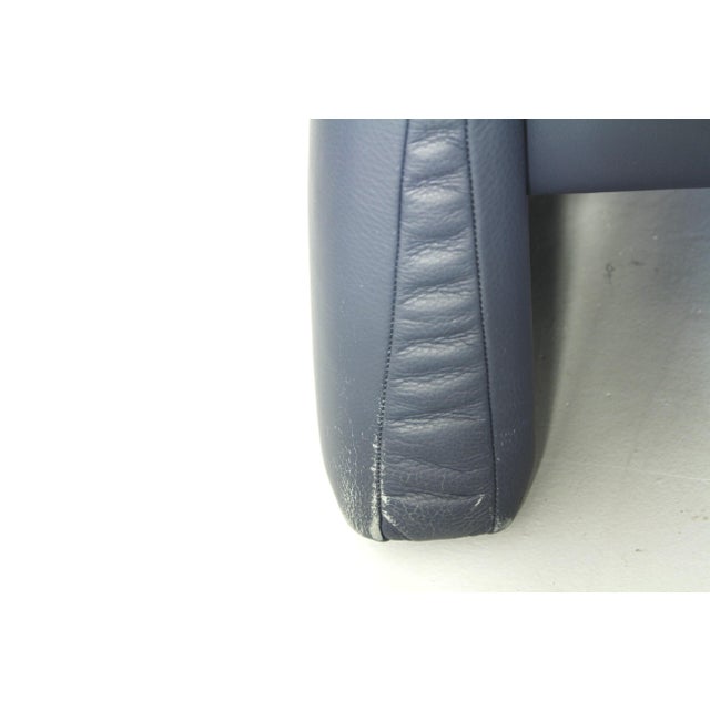 Blue 2-Seater Leather Sofa Lugano by Erpo Int., 1985 For Sale - Image 8 of 14