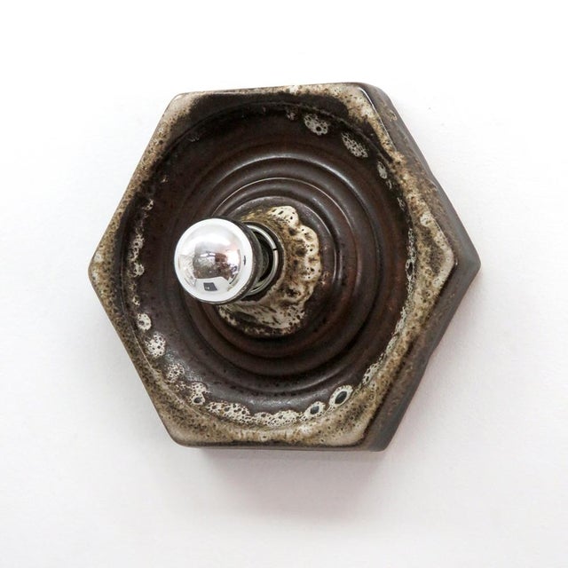 Mid-Century Modern German Ceramic Wall Lights, 1960 For Sale - Image 3 of 10