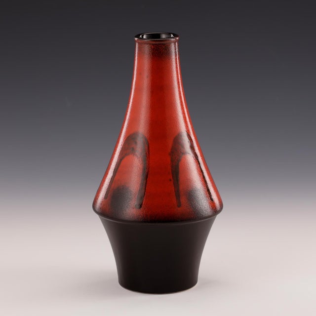 Ceramic vase by Dümler & Breiden, Model 15 25, in Red and Black, Germany, 1960s For Sale - Image 4 of 8