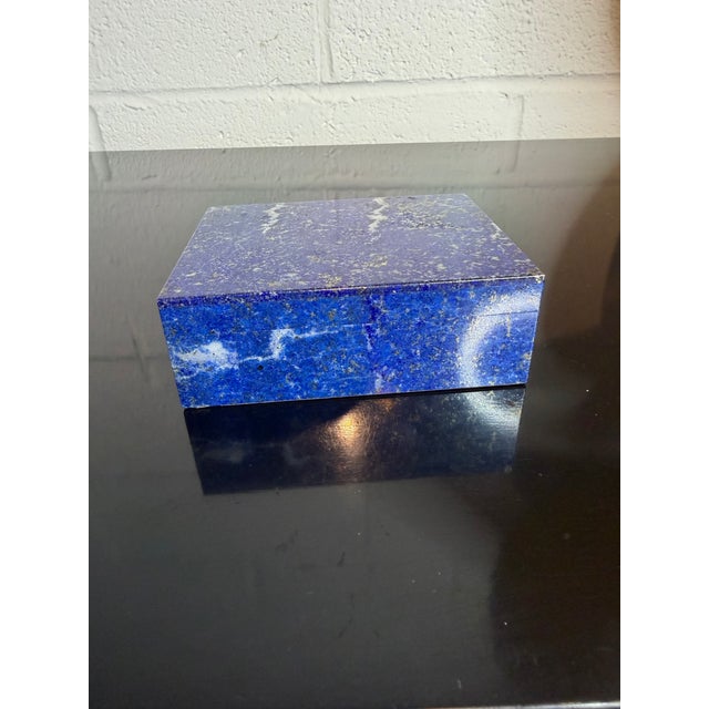 Traditional Vintage Lapis Box For Sale - Image 3 of 7