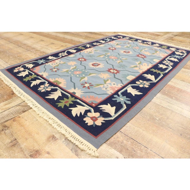 Vintage Romanian Floral Kilim Rug - 03'11 X 05'11 For Sale In Dallas - Image 6 of 9