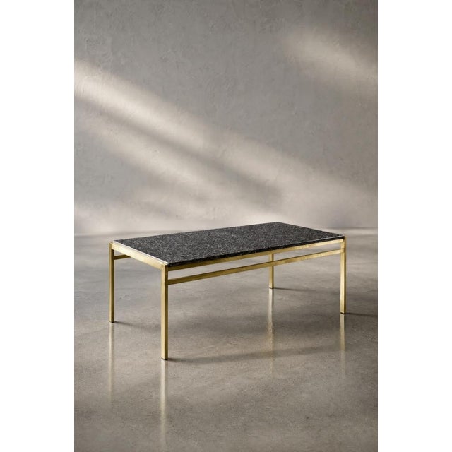 Mid-Century Modern Mid-Century Italian Modern Brass Coffee Table with Stone Top, 1970s For Sale - Image 3 of 18