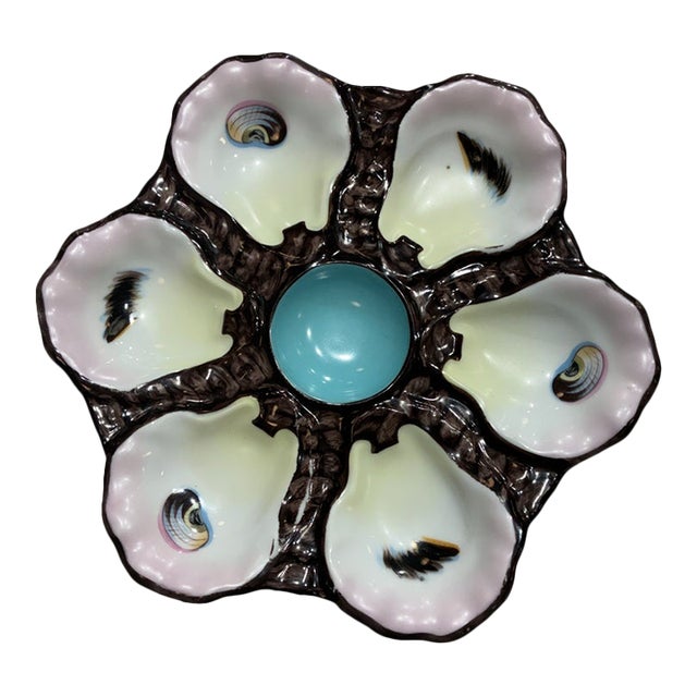 Antique French Limoges Porcelain Oyster Plate For Sale