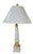 Pair of Natural Light Co. White Wooden Obelisk Table Lamps With Cream Ball Accents and Shades For Sale - Image 10 of 10