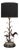 Table Lamp with Crane Bird Scene in Brass on Black Marble Base from Agudo, 1940s For Sale
