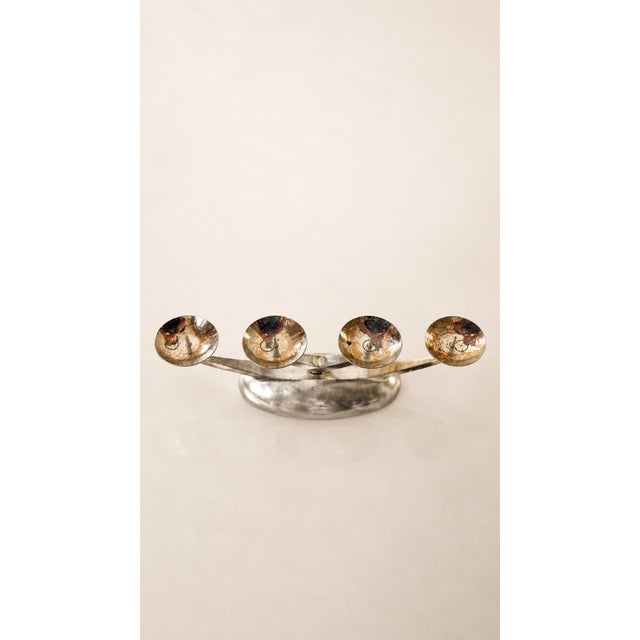 Modernist 4-Light Candelabra in Silver-Plated Metal from WMF Ikora, 1959 For Sale - Image 4 of 8
