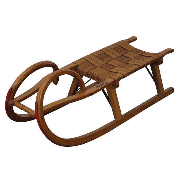 Vintage Wood Toboggan Sled Chairish