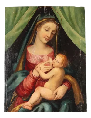 Madonna with Child, Oil on Panel