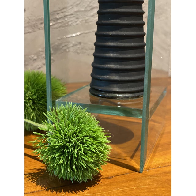 Postmodern Sculptural Glass Vase in Glass and Black Rubber, Italy, 1970s-1980s For Sale - Image 16 of 18