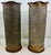 Artistic Pair of World War I Brass Trench Art Vases Decorated With a Lily Floral Motif - Dated November 1917, Madgeburg, Germany For Sale - Image 4 of 11