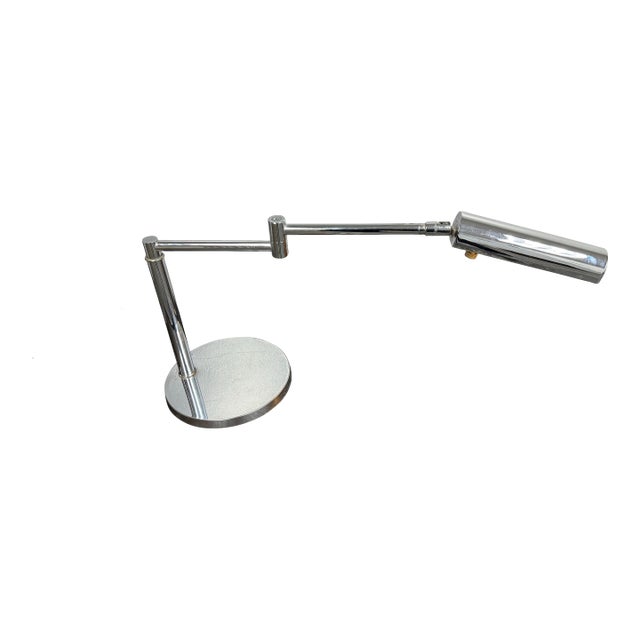 Vintage Koch & Lowy Articulating Swing Arm Chrome Desk Lamp For Sale