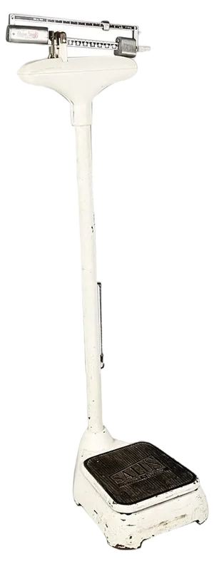 Italian White Metal Vertical Medical Scale from Salus, 1960s