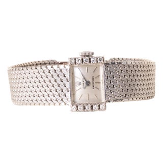 Vintage Ladies’ Rolex Precision Diamond Cocktail Watch in 18k Gold For Sale