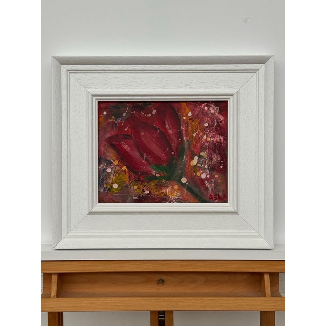 Ameryllis Study 2 - Miniature Abstract Floral Canvas Art by Contemporary Artist 2005 For Sale - Image 6 of 12