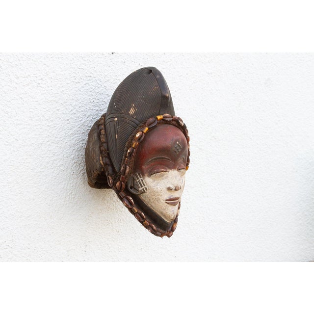 Red & White Painted African Chokwe Mask For Sale - Image 4 of 8