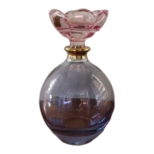 Late 20th Century "Illusions" Lead Crystal Glass Perfume Bottle and Stopper, Made in Italy