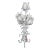 Large Italian Tole White Tulip Lamp Floral Flowers Mid Century Modern For Sale