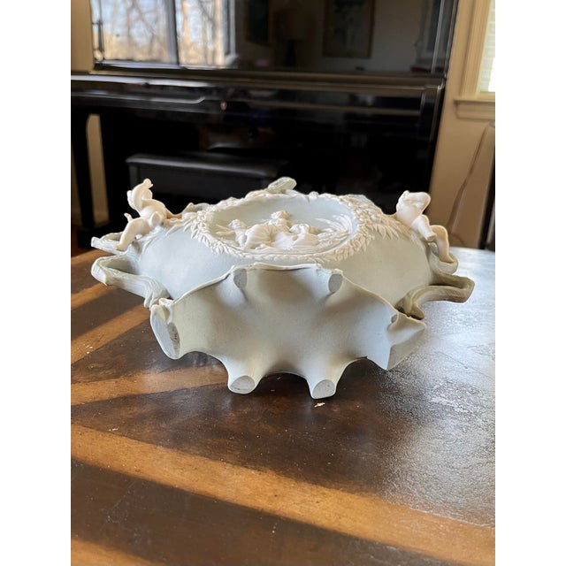 Antique Bisque Planter With Cherub Flower Design For Sale - Image 10 of 11