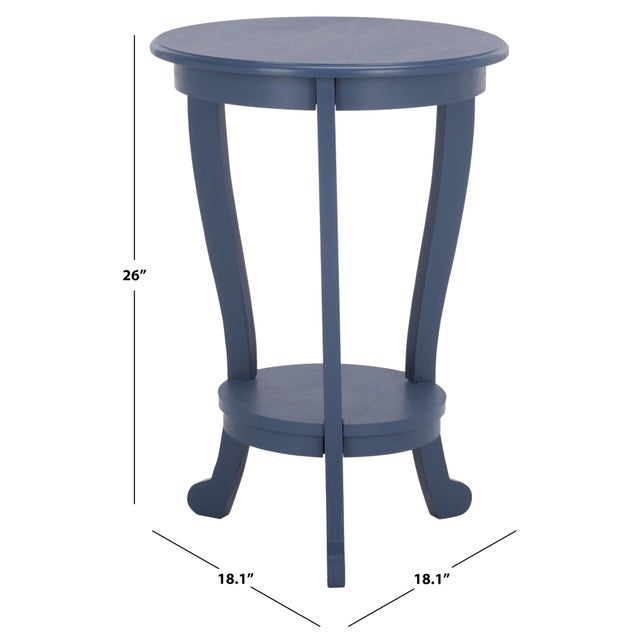 Contemporary Mary Pedestal Table in Blue For Sale - Image 3 of 8