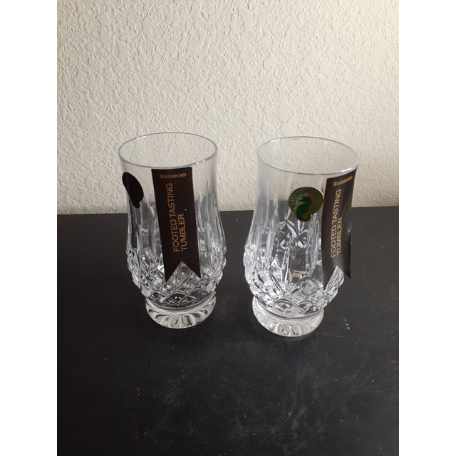 Art Deco Vintage Waterford Crystal Lismore Footed Tasting Tumblers- Set of 2 For Sale - Image 3 of 6