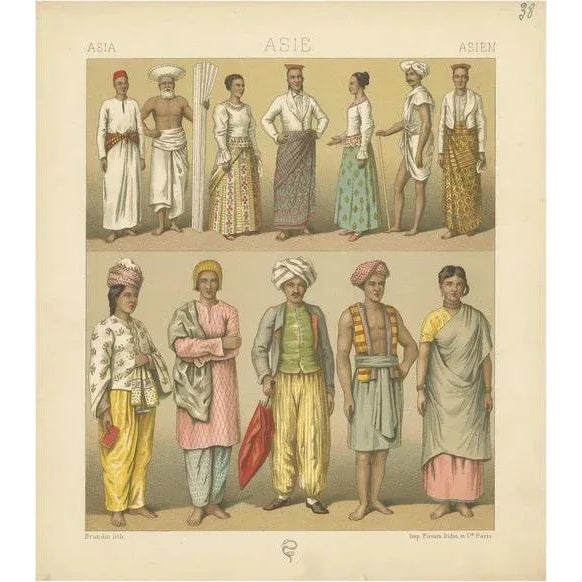 Racinet, Asian Clothing, 1880, Paper For Sale - Image 5 of 5