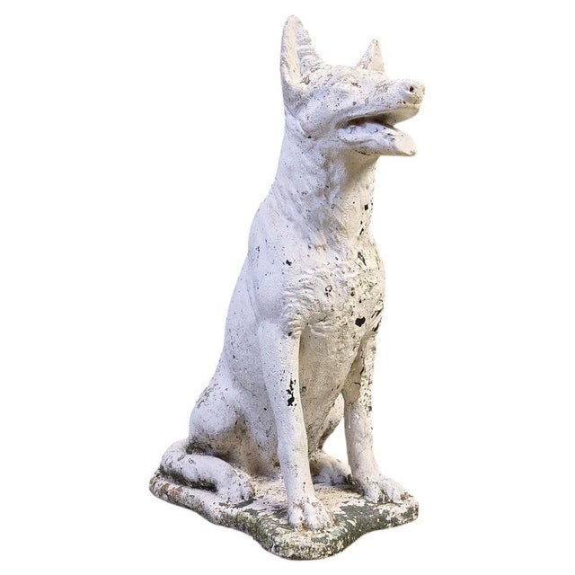 Vintage Concrete Guard Dog Sculpture, 1960s For Sale - Image 15 of 15