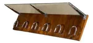 Mid-Century Wall Shelf in Chromed Metal and Glass