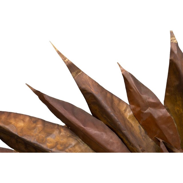 Large Handmade Brass Sunflower Wall Hanger, 1960s For Sale - Image 9 of 12