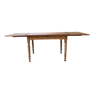 Walnut Farm Table with Extensions, 1950s For Sale